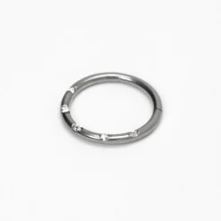 Anneau de cartilage incrusté 1,2 mm couleurs argentée et titanée