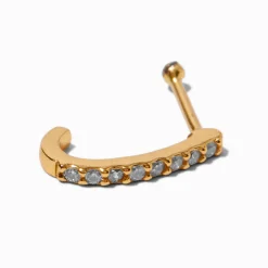 Anneau de nez 0,6 mm en zircon cubique couleur argentée et couleur dorée