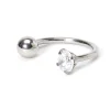 Anneau fer à cheval pour piercing au cartilage boule zircon cubique 1,2 mm en titane couleur argentée