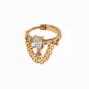 Anneau pour piercing conque 1,0 mm chaîne swag en zircon cubique acier inoxydable couleur dorée