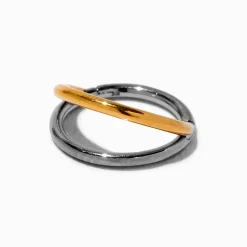 Anneau pour piercing de nez 1,0 mm double charnière en titane en métaux mixtes