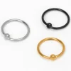 Anneaux de nez boule 0,8 mm couleur titanée en métaux mixtes - Lot de 3