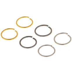 Anneaux de nez couleur unie 20 g en métaux mixtes - Lot de 6