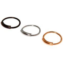 Anneaux de piercing de nez minimalistes avec barre 20 g en métaux mixtes - Lot de 3