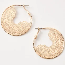 Anneaux d’oreilles filigrane délicats 40 mm couleur dorée