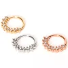 Anneaux pour piercing cartilage de luxe avec strass 1 mm en métaux mixtes - Lot de 3