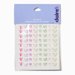 Assortiment de bijoux pour cheveux papillons arc-en-ciel - Lot de 80