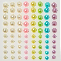 Assortiment de strass pour cheveux arc-en-ciel pastel - Lot de 80