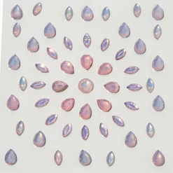 Assortiment de strass pour cheveux en forme de goutte roses et violets - Lot de 80