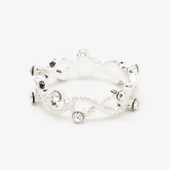 Bague symbole de l’infini avec strass couleur argentée