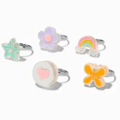 Bagues variées printanières Claire's Club - Lot de 5