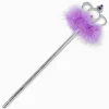 Baguette avec plumes marabou violettes couronne Claire's Club