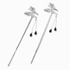 Baguettes à cheveux papillon couleur argentée - Lot de 2