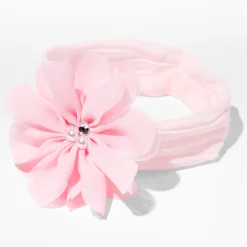 Bandeau à fleur en mousseline Claire's Club - Rose