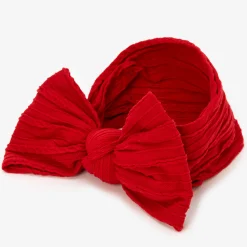 Bandeau à nœud côtelé en nylon Claire's Club - Rouge