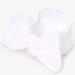 Bandeau à nœud côtelé en nylon Claire's Club - Blanc