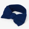 Bandeau à nœud côtelé en nylon Claire's Club - Bleu marine