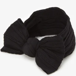 Bandeau à nœud côtelé en nylon Claire's Club - Noir