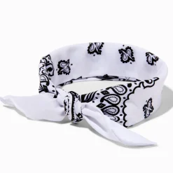 Bandeau bandana à motif cachemire blanc
