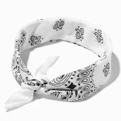 Bandeau bandana à motif cachemire blanc