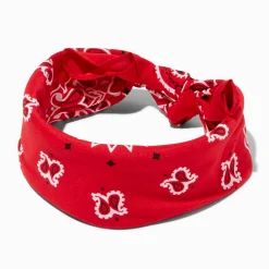 Bandeau bandana motif cachemire - Rouge