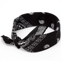 Bandeau bandana motif cachemire - Noir