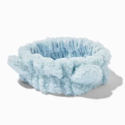 Bandeau de maquillage sherpa pelucheux bleu