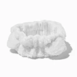 Bandeau de maquillage sherpa pelucheux blanc