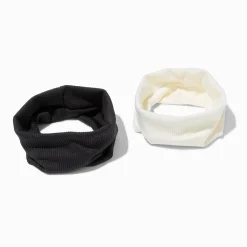 Bandeaux couleur ivoire et noir - Lot de 2