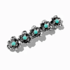 Barrette à fleur en turquoise d'imitation western cowgirl