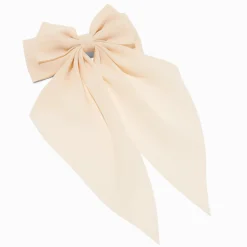 Barrette à longs pans avec nœud couleur ivoire