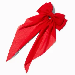 Barrette à nœud à longs pans rouge