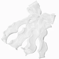 Barrette à nœud à longs pans fée blanche