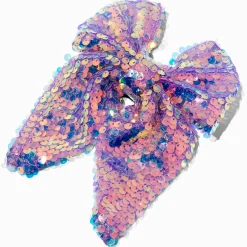 Barrette à nœud à sequins mousseline violette Claire's Club