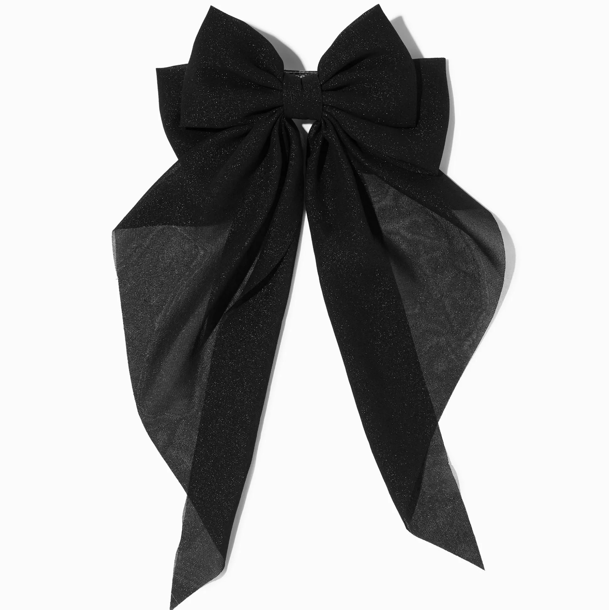 Barrette à nœud avec long ruban noire