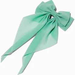 Barrette à nœud avec longs pans vert menthe