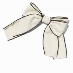 Barrette à nœud blanc à bord noir