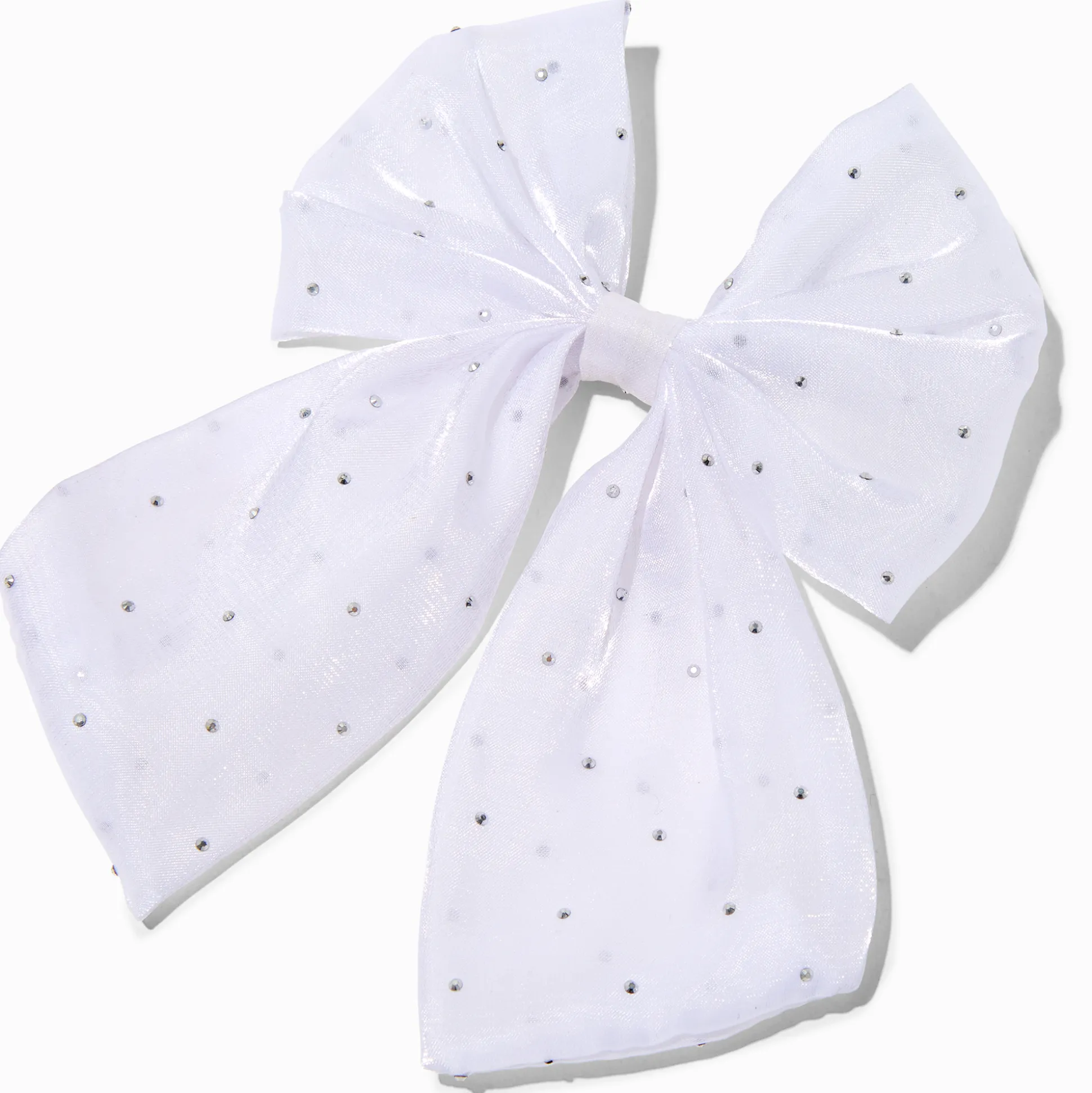 Barrette à nœud blanche avec strass fêtes de fin d'année Claire's Club