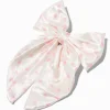 Barrette à nœud cœurs roses satin blanc Claire's Club