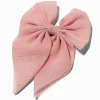Barrette à nœud en mousseline rose Claire's Club