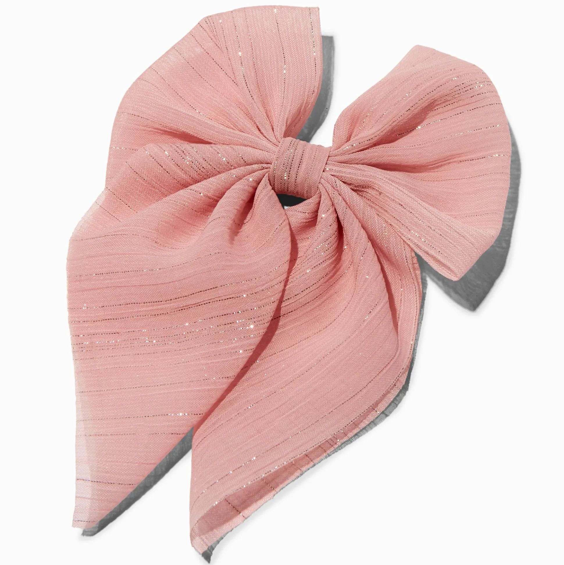 Barrette à nœud en mousseline rose Claire's Club