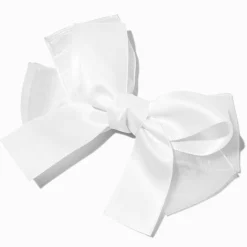 Barrette à nœud en mousseline satinée blanche Claire's Club