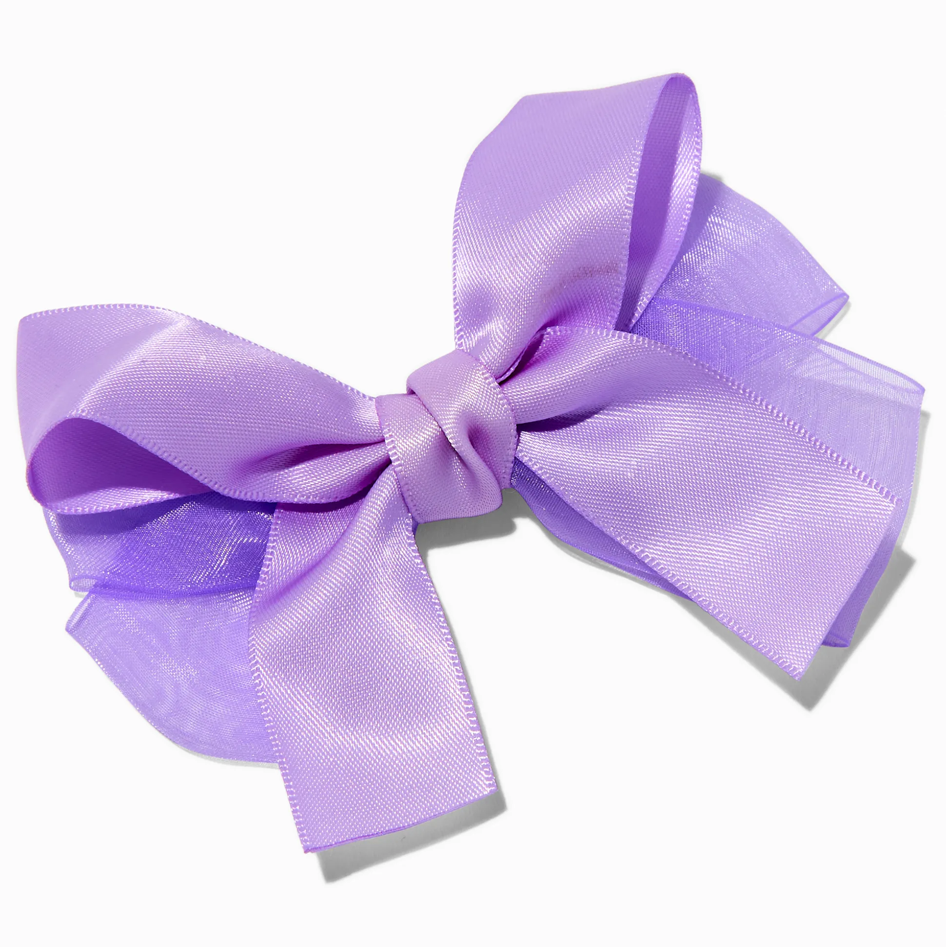 Barrette à nœud en mousseline satinée lilas Claire's Club