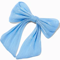 Barrette à nœud en organza bleue