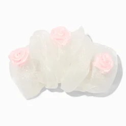 Barrette à nœud en tulle rose Claire's Club