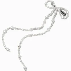 Barrette à nœud longue perle d'imitation