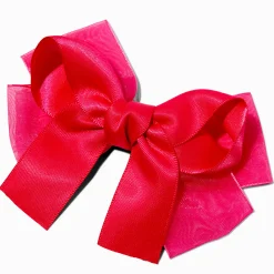 Barrette à nœud mousseline satinée rose vif Claire's Club