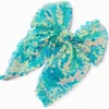 Barrette à nœud paillettes mousseline bleu sarcelle Claire's Club