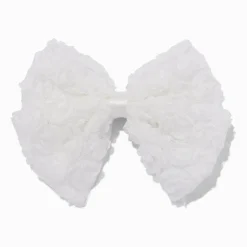 Barrette à nœud rose blanche Claire's Club