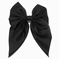 Barrette à nœud satiné noir